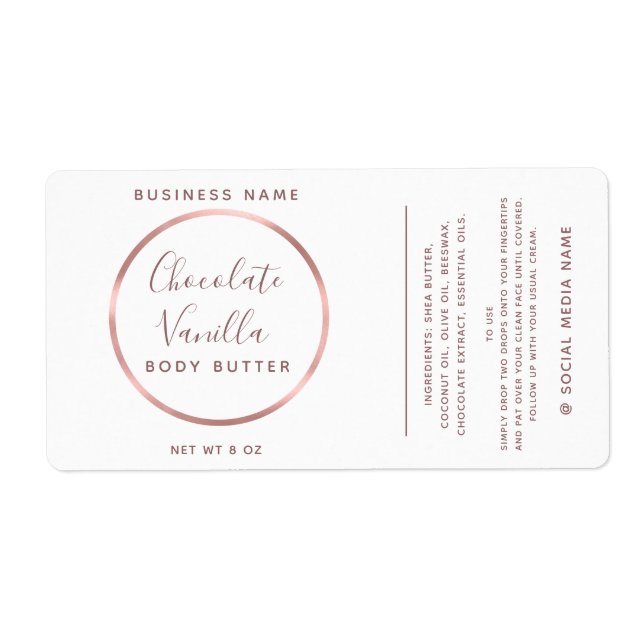 Minimalist chic typography circle rose gold frame  (Front)