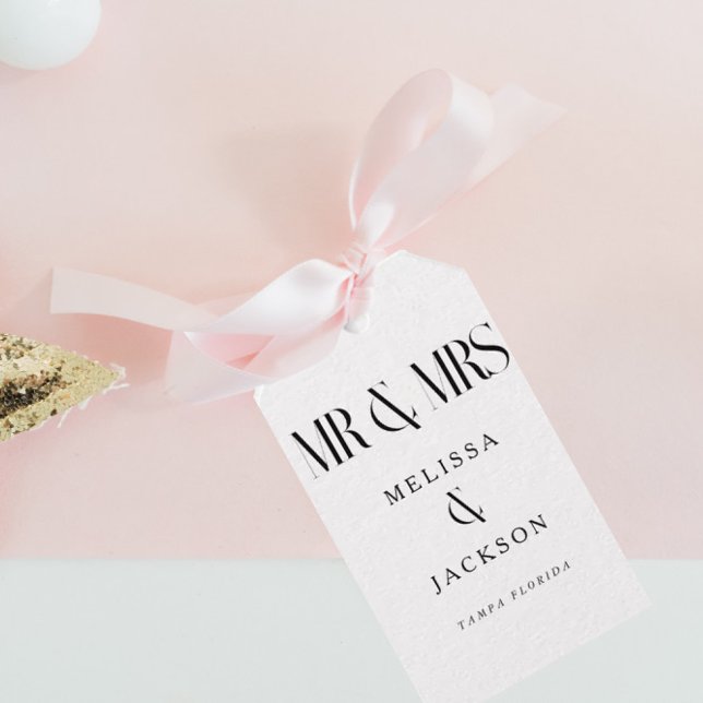 Minimalist Chic Wedding Design White Thank You Gift Tags (Creator Uploaded)