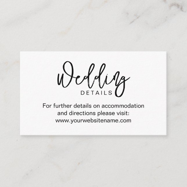 Minimalist Chic Wedding Website Enclosure Card (Front)