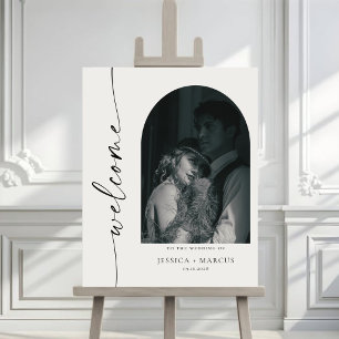 Minimalist Chic Wedding Welcome Sign Photo Poster