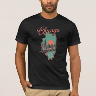 Minimalist Chicago Illinois City Logo T-Shirt