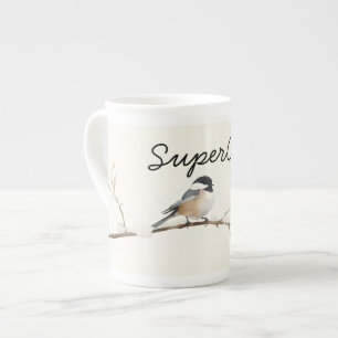 Minimalist Chickadee Watercolor Paper Cups