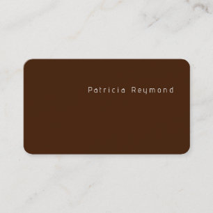 Minimalist Chocolate Brown Card with Modern Font 