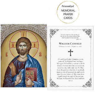 Minimalist Christ Orthodox Memorial Prayer Card
