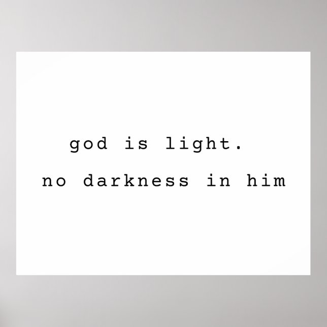 Minimalist Christian Poster God is Light (Front)