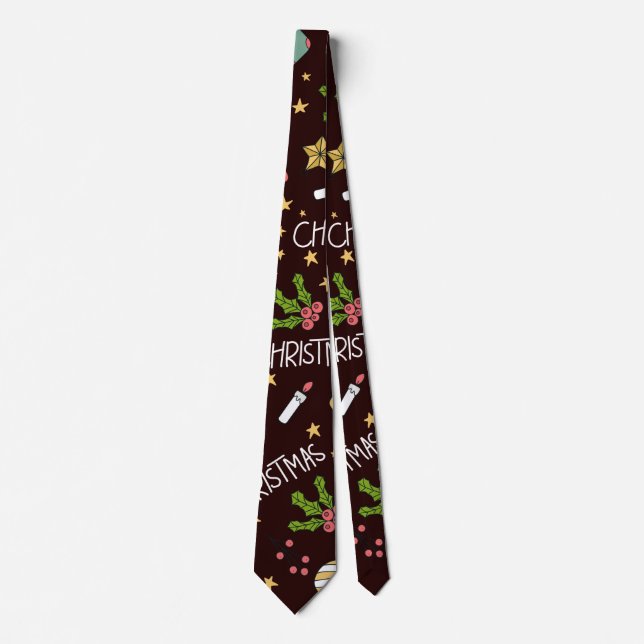Minimalist Christmas Abstract Pattern Tie (Front)