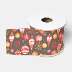Minimalist Christmas Aesthetic Pattern - Holiday  Grosgrain Ribbon
