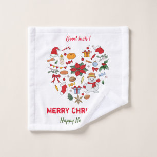 Minimalist Christmas and New Year Happy Baby Wash Cloth