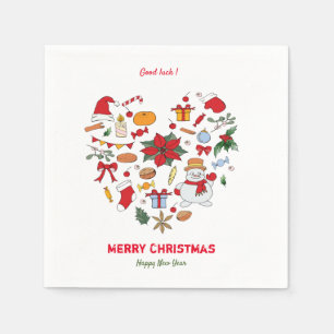 Minimalist Christmas and New Year Happy  Cute   Ap Napkin