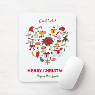 Minimalist Christmas and New Year Happy Cute  Mouse Pad