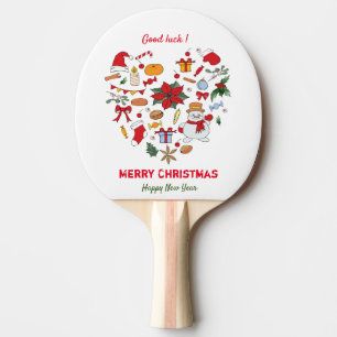 Minimalist Christmas and New Year Happy Cute Ping Pong Paddle