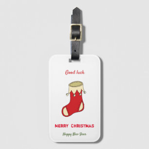 Minimalist Christmas and New Year Happy Luggage Tag
