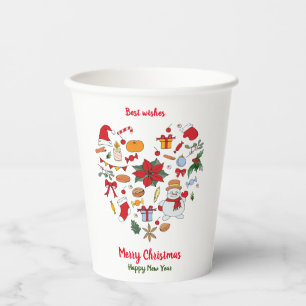 Minimalist Christmas and New Year Happy Paper Cups