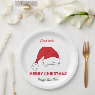 Minimalist Christmas and New Year Happy Paper Plate