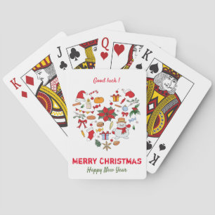Minimalist Christmas and New Year Happy  Playing Cards