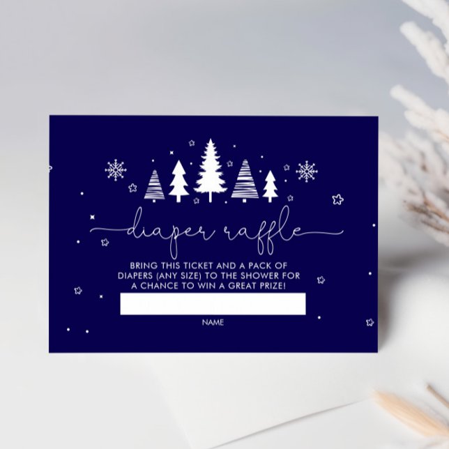 Minimalist Christmas Baby Shower Diaper Raffle Enclosure Card (Creator Uploaded)