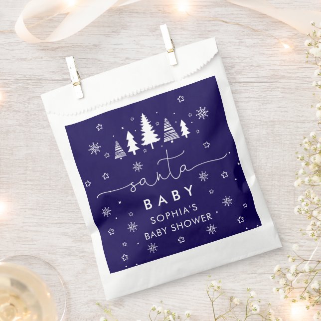 Minimalist Christmas Baby Shower Favour Bag (Clipped)