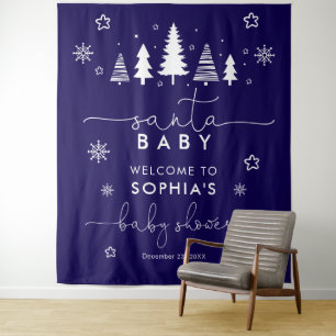 Minimalist Christmas Baby Shower Tapestry