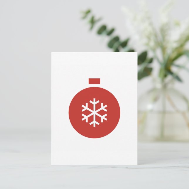 Minimalist Christmas Ball Postcard (Standing Front)