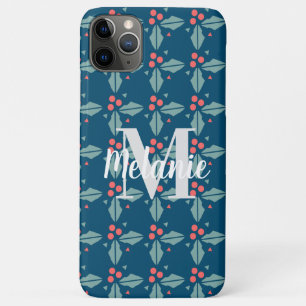 Minimalist Christmas Berry Branch Design iPhone 11 Pro Max Case