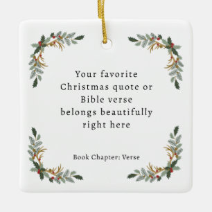 Minimalist Christmas Bible Verse Ceramic Ornament