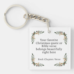 Minimalist Christmas Bible Verse Key Ring
