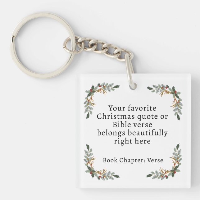 Minimalist Christmas Bible Verse Key Ring (Front)