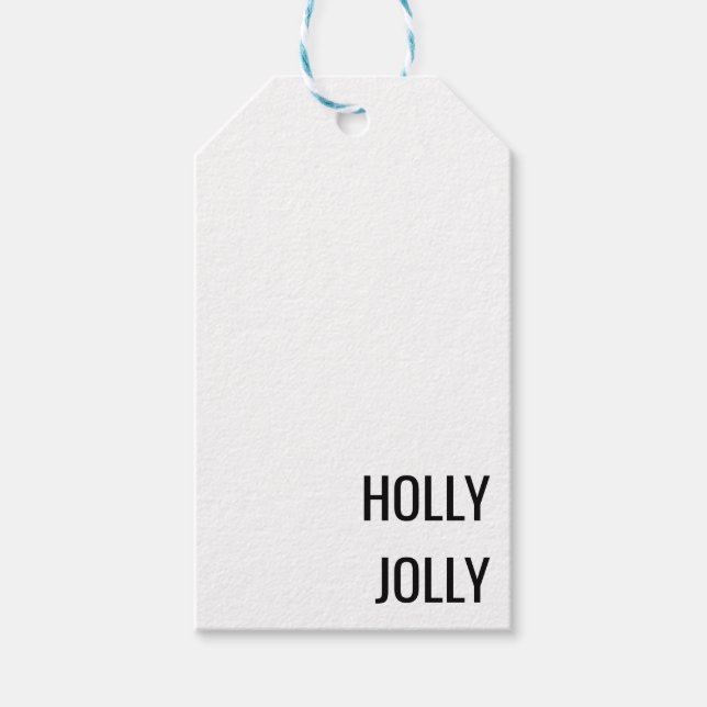 Minimalist Christmas black white Gift Tag (Front)