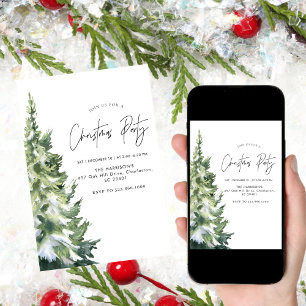 Minimalist Christmas Boho Holiday Dinner Christmas Invitation