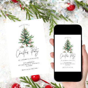 Minimalist Christmas Boho Holiday Dinner Christmas Invitation