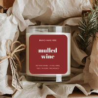 Minimalist Christmas Candle Sticker | Mulled Wine 