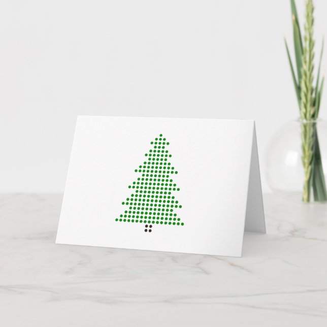 Minimalist Christmas Card Dot style Christmas tree (Front)