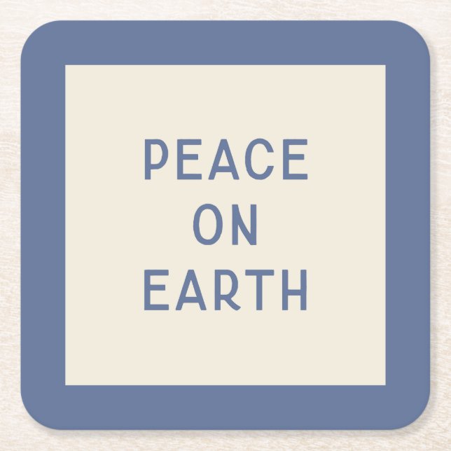 Minimalist Christmas Carol Lyric Paper Coaster (Front)