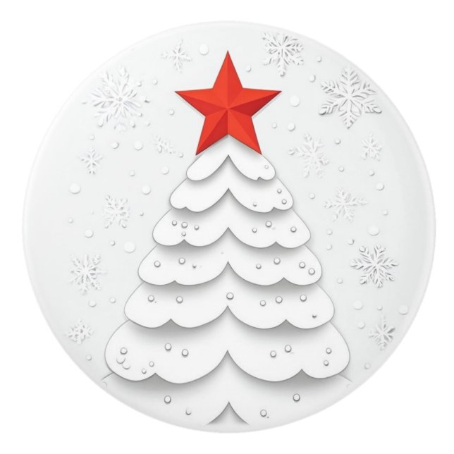 Minimalist Christmas Ceramic Knob (Front)
