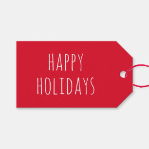 Minimalist Christmas Classic Red Winter Holidays Gift Tags