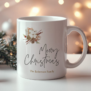 Minimalist Christmas Cotton Bouquet Mug