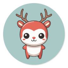 Minimalist Christmas Cute Baby Rudolph Reindeer