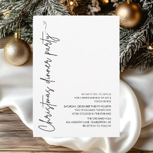 Minimalist Christmas Dinner Party Invitation