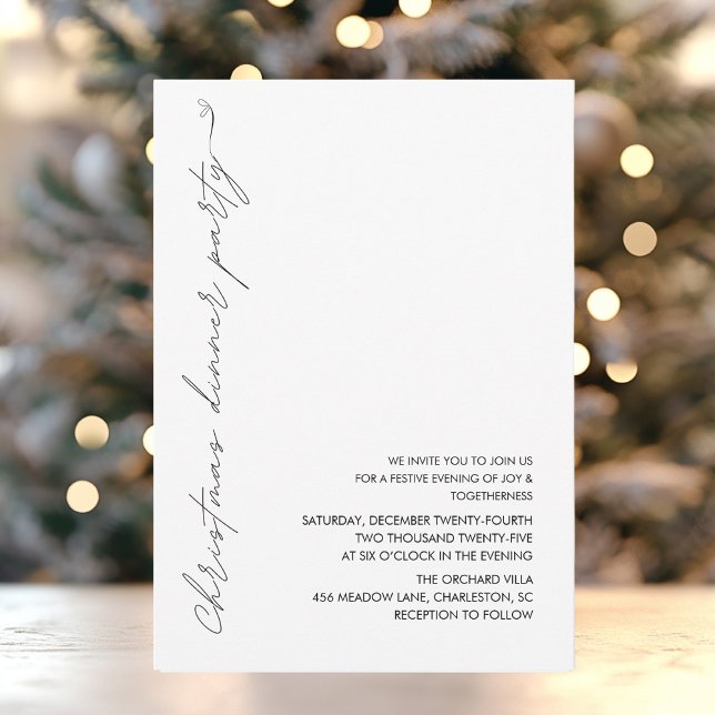 Minimalist Christmas Dinner Party Invitation (Creator Uploaded)