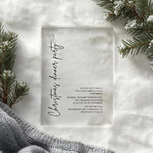 Minimalist Christmas Dinner Party Modern Acrylic Invitations