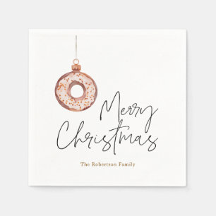 Minimalist Christmas Doughnut Ornament Napkin
