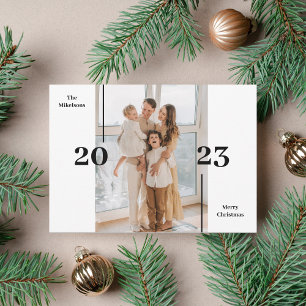 Minimalist Christmas  Elegant Chic Simple Photo Holiday Card