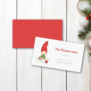 Minimalist Christmas Elf Business Card