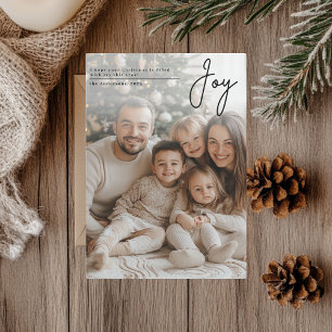 Minimalist Christmas Family Photo Card Joy
