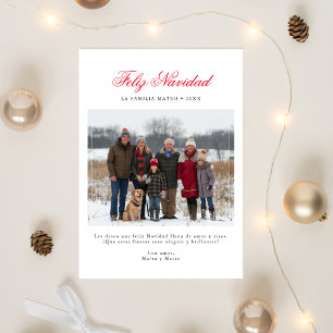 Minimalist Christmas Feliz Navidad Photo Spanish Holiday Card