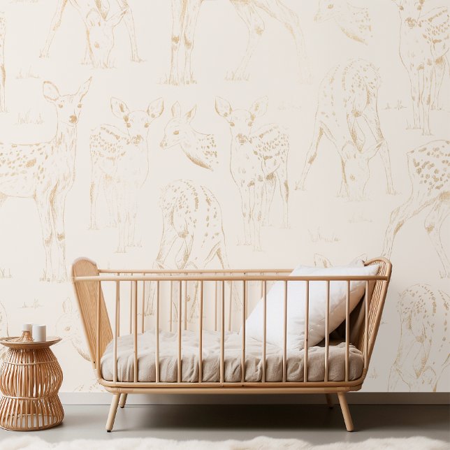 Minimalist Christmas Gold Deer Pattern Wallpaper (Creator Uploaded)