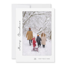 Minimalist Christmas Greeting Custom Family Photo