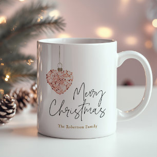 Minimalist Christmas Heart Ornament Coffee Mug