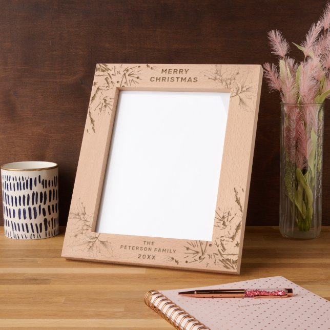 Minimalist Christmas holiday Etched Frames (Left)