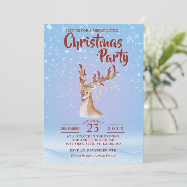 Minimalist Christmas holiday Invitation (Standing Front)
